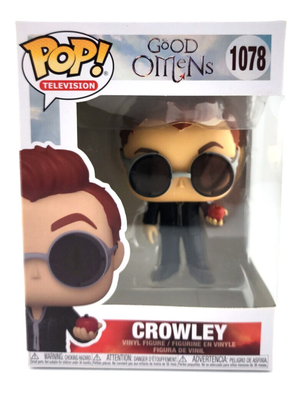 Funko Pop Good Omens Crowley #1078 (with Apple) – NIB – Television Series – RARE